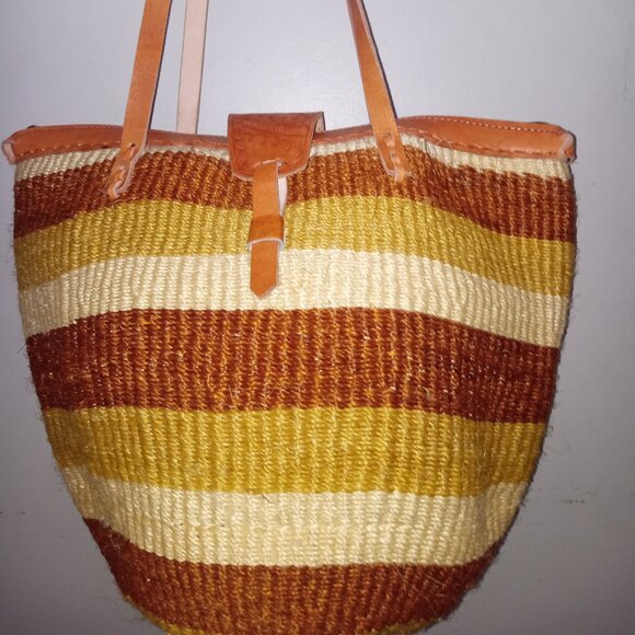 Xlarge sisal Kiondo Kikuyu Kenya Tote bag - Picture 1 of 6